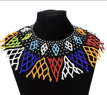 Load image into Gallery viewer, African Bohemian Ethnic Colorful Bead Tassel Necklace for Women Halloween Party Tribal Jewelry Statement Necklace Earring Set