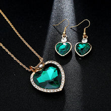 Load image into Gallery viewer, Unique Design Double Layer Water Drop Jewelry Sets for Women Fashion Crystal Necklace Earrings Bridal Wedding Jewelry Sets Gift