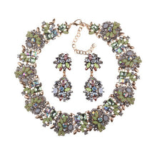 Load image into Gallery viewer, Luxury Crystal Rhinestone Choker Necklace Earrings Jewelry Sets Women Statement Large Collar Necklace Female Big Bib Necklaces