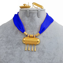 Load image into Gallery viewer, Anniyo DIY Colored Rope Ethiopian Jewelry set Necklaces and Earrings Gold Color Eritrea Habesha Jewellery Sets #218006
