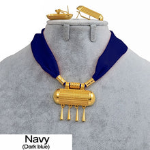 Load image into Gallery viewer, Anniyo DIY Colored Rope Ethiopian Jewelry set Necklaces and Earrings Gold Color Eritrea Habesha Jewellery Sets #218006