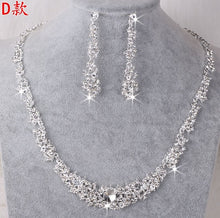 Load image into Gallery viewer, SHOSIXUAN  Luxurious Crystal Bridal Jewelry Sets Silver Color Necklace Earrings Sets Wedding Jewelry African Jewelry Sets
