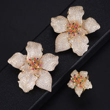 Load image into Gallery viewer, missvikki Fashion Luxury Ring Earrings Jewelry Set for Bridal Ladies Wedding Valentine's Day Gift Top Quality Cubic Zirconia
