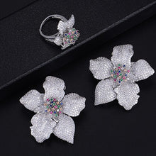 Load image into Gallery viewer, missvikki Fashion Luxury Ring Earrings Jewelry Set for Bridal Ladies Wedding Valentine's Day Gift Top Quality Cubic Zirconia
