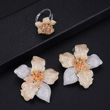 Load image into Gallery viewer, missvikki Fashion Luxury Ring Earrings Jewelry Set for Bridal Ladies Wedding Valentine's Day Gift Top Quality Cubic Zirconia
