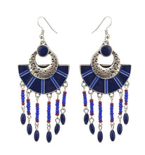 Load image into Gallery viewer, African Bohemian Ethnic Colorful Bead Tassel Necklace for Women Halloween Party Tribal Jewelry Statement Necklace Earring Set
