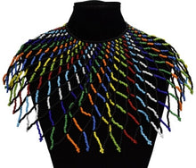 Load image into Gallery viewer, African Bohemian Ethnic Colorful Bead Tassel Necklace for Women Halloween Party Tribal Jewelry Statement Necklace Earring Set
