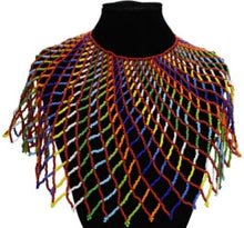 Load image into Gallery viewer, African Bohemian Ethnic Colorful Bead Tassel Necklace for Women Halloween Party Tribal Jewelry Statement Necklace Earring Set

