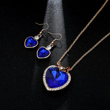Load image into Gallery viewer, Unique Design Double Layer Water Drop Jewelry Sets for Women Fashion Crystal Necklace Earrings Bridal Wedding Jewelry Sets Gift
