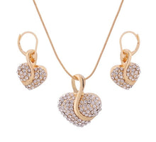 Load image into Gallery viewer, Unique Design Double Layer Water Drop Jewelry Sets for Women Fashion Crystal Necklace Earrings Bridal Wedding Jewelry Sets Gift
