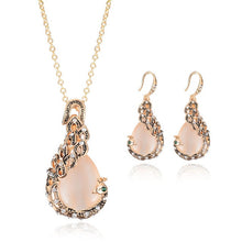 Load image into Gallery viewer, Unique Design Double Layer Water Drop Jewelry Sets for Women Fashion Crystal Necklace Earrings Bridal Wedding Jewelry Sets Gift

