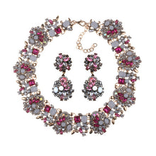 Load image into Gallery viewer, Luxury Crystal Rhinestone Choker Necklace Earrings Jewelry Sets Women Statement Large Collar Necklace Female Big Bib Necklaces
