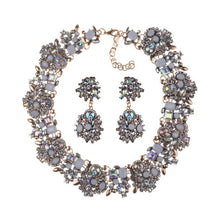 Load image into Gallery viewer, Luxury Crystal Rhinestone Choker Necklace Earrings Jewelry Sets Women Statement Large Collar Necklace Female Big Bib Necklaces
