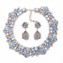 Load image into Gallery viewer, Luxury Crystal Rhinestone Choker Necklace Earrings Jewelry Sets Women Statement Large Collar Necklace Female Big Bib Necklaces
