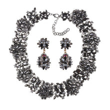 Load image into Gallery viewer, Luxury Crystal Rhinestone Choker Necklace Earrings Jewelry Sets Women Statement Large Collar Necklace Female Big Bib Necklaces
