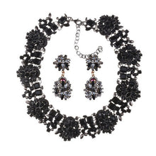 Load image into Gallery viewer, Luxury Crystal Rhinestone Choker Necklace Earrings Jewelry Sets Women Statement Large Collar Necklace Female Big Bib Necklaces
