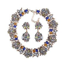 Load image into Gallery viewer, Luxury Crystal Rhinestone Choker Necklace Earrings Jewelry Sets Women Statement Large Collar Necklace Female Big Bib Necklaces
