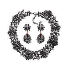 Load image into Gallery viewer, Luxury Crystal Rhinestone Choker Necklace Earrings Jewelry Sets Women Statement Large Collar Necklace Female Big Bib Necklaces
