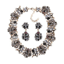 Load image into Gallery viewer, Luxury Crystal Rhinestone Choker Necklace Earrings Jewelry Sets Women Statement Large Collar Necklace Female Big Bib Necklaces
