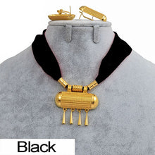 Load image into Gallery viewer, Anniyo DIY Colored Rope Ethiopian Jewelry set Necklaces and Earrings Gold Color Eritrea Habesha Jewellery Sets #218006
