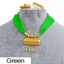 Load image into Gallery viewer, Anniyo DIY Colored Rope Ethiopian Jewelry set Necklaces and Earrings Gold Color Eritrea Habesha Jewellery Sets #218006
