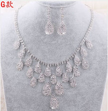 Load image into Gallery viewer, SHOSIXUAN  Luxurious Crystal Bridal Jewelry Sets Silver Color Necklace Earrings Sets Wedding Jewelry African Jewelry Sets
