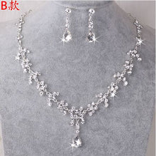 Load image into Gallery viewer, SHOSIXUAN  Luxurious Crystal Bridal Jewelry Sets Silver Color Necklace Earrings Sets Wedding Jewelry African Jewelry Sets
