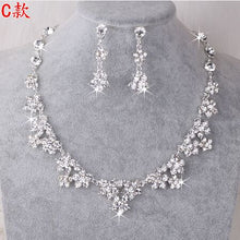 Load image into Gallery viewer, SHOSIXUAN  Luxurious Crystal Bridal Jewelry Sets Silver Color Necklace Earrings Sets Wedding Jewelry African Jewelry Sets
